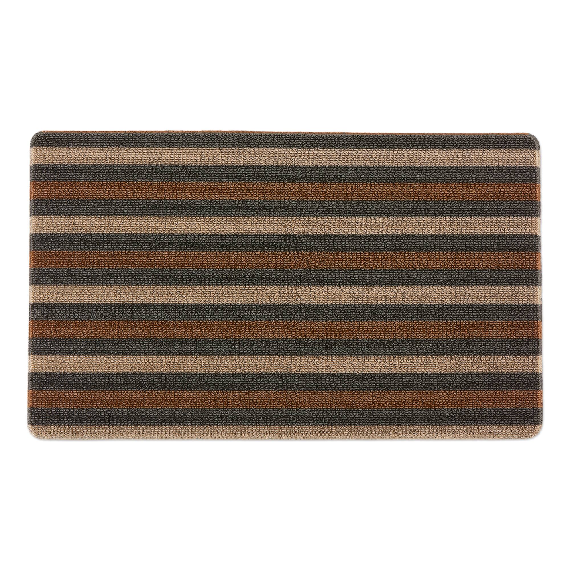 Brown Bangal Stripe Tufted Loop Textilene Mat